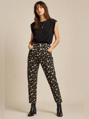 Rachel Comey for Target Crayon Leopard Print High Rise barrel Jeans Size 0